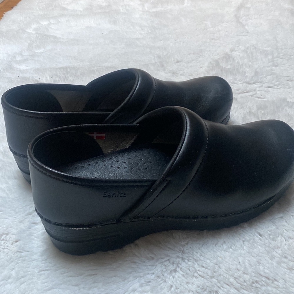 Sanita 7.5 - 8 (38)Clogs Comfort Professional Shoes Black Nursing Walking - Picture 2 of 14